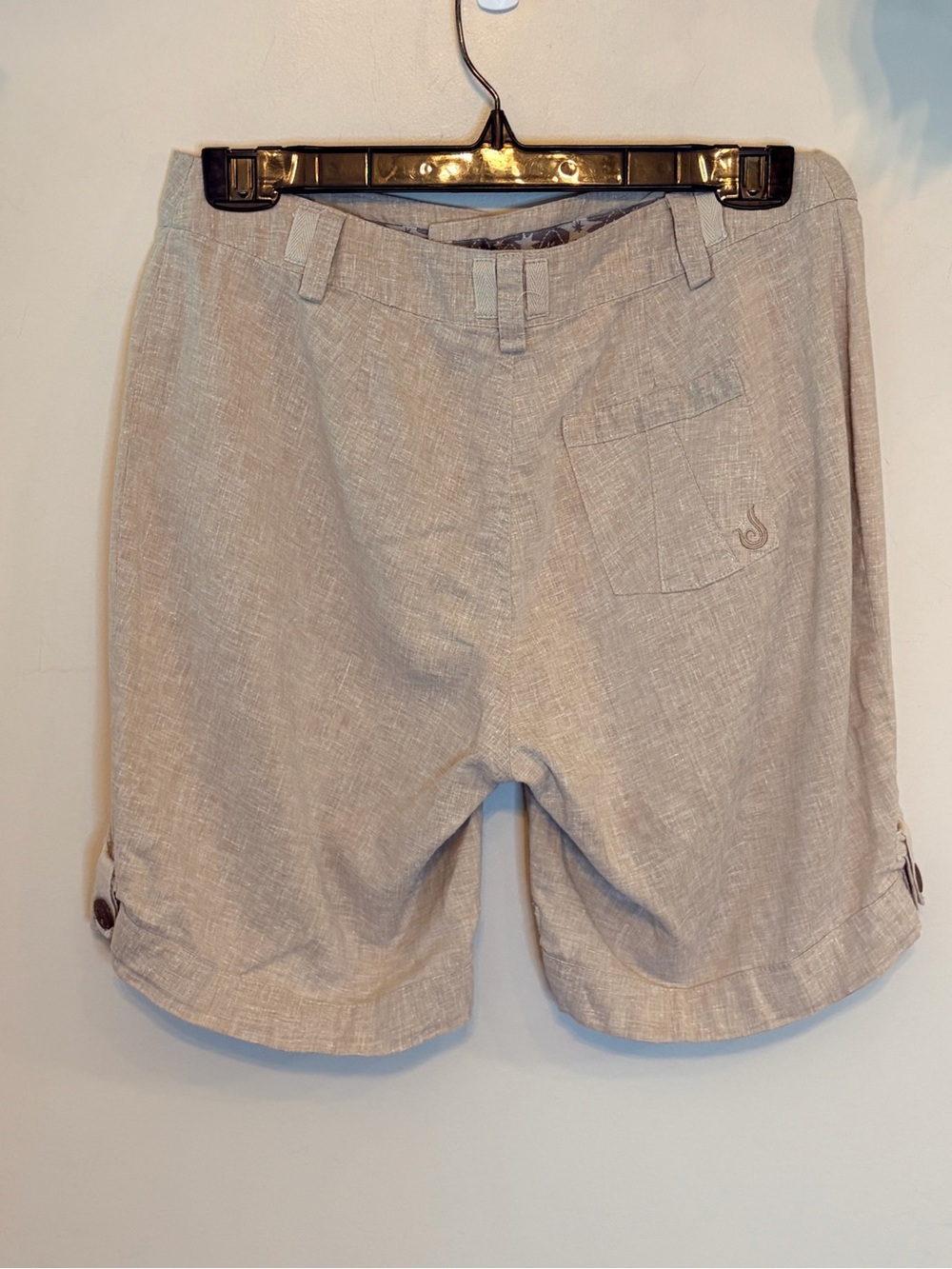 Boutique Hemp Blend Coastal Resort Shorts Neutral Oatmeal Quiet Luxury - Picture 6 of 8